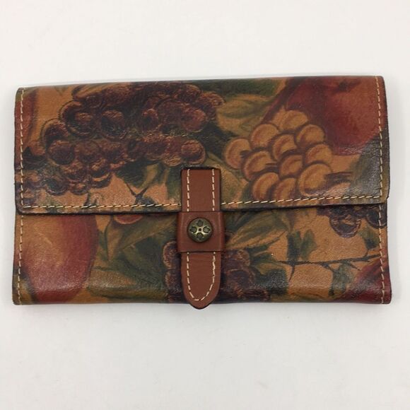 Patricia Nash floral and fruit Large Leather Wallet - Picture 1 of 16